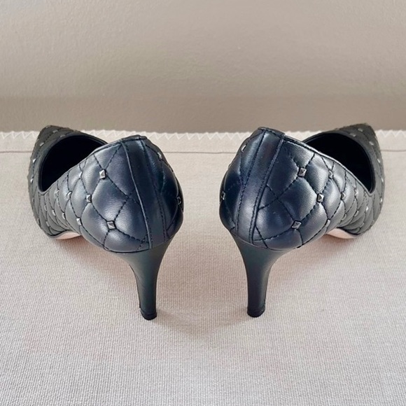 VENALi 8.5 Leather Rock Studded Stiletto Heels - Picture 3 of 13